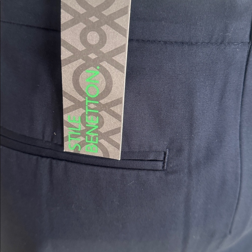 Benetton Navy Pencil Skirt Architect 2W Size 40 / US 4 NWT - Picture 3 of 7